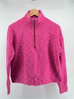 Sweaty Betty Pink Textured Rest Up Half Zip Pullover Cozy Yoga Sweater